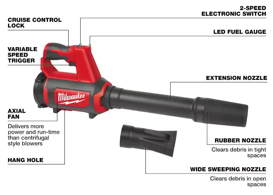 0852-20 Milwaukee M12 Fuel Compact Spot Blower (175 CFM) (Tool Only)