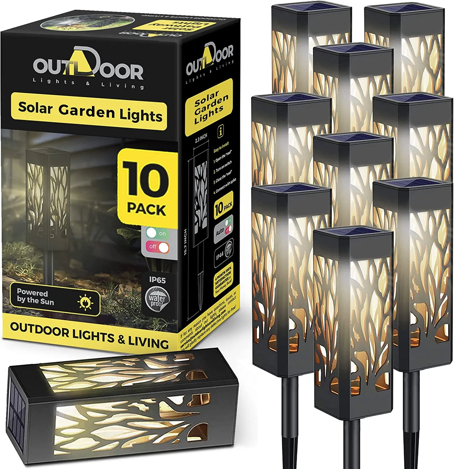 10 Pack Solar Pathway Lights Outdoor Waterproof - Garden Lights