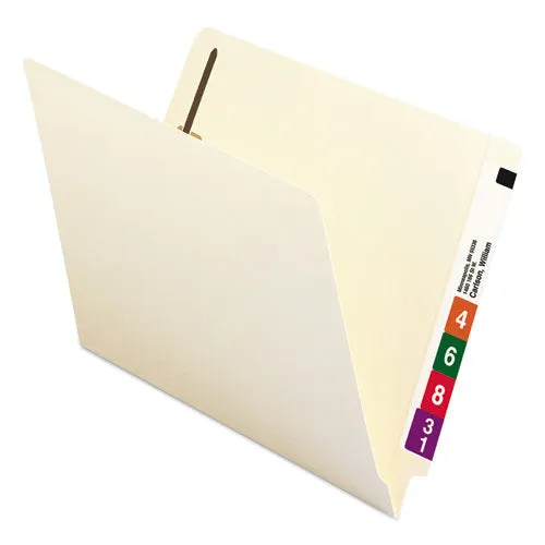 100% Recycled Manila End Tab Folders With Two Fasteners, Straight Tab, Letter Size, 50-box