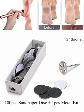 100pcs Sandpaper Disc & 1pc Metal Bit