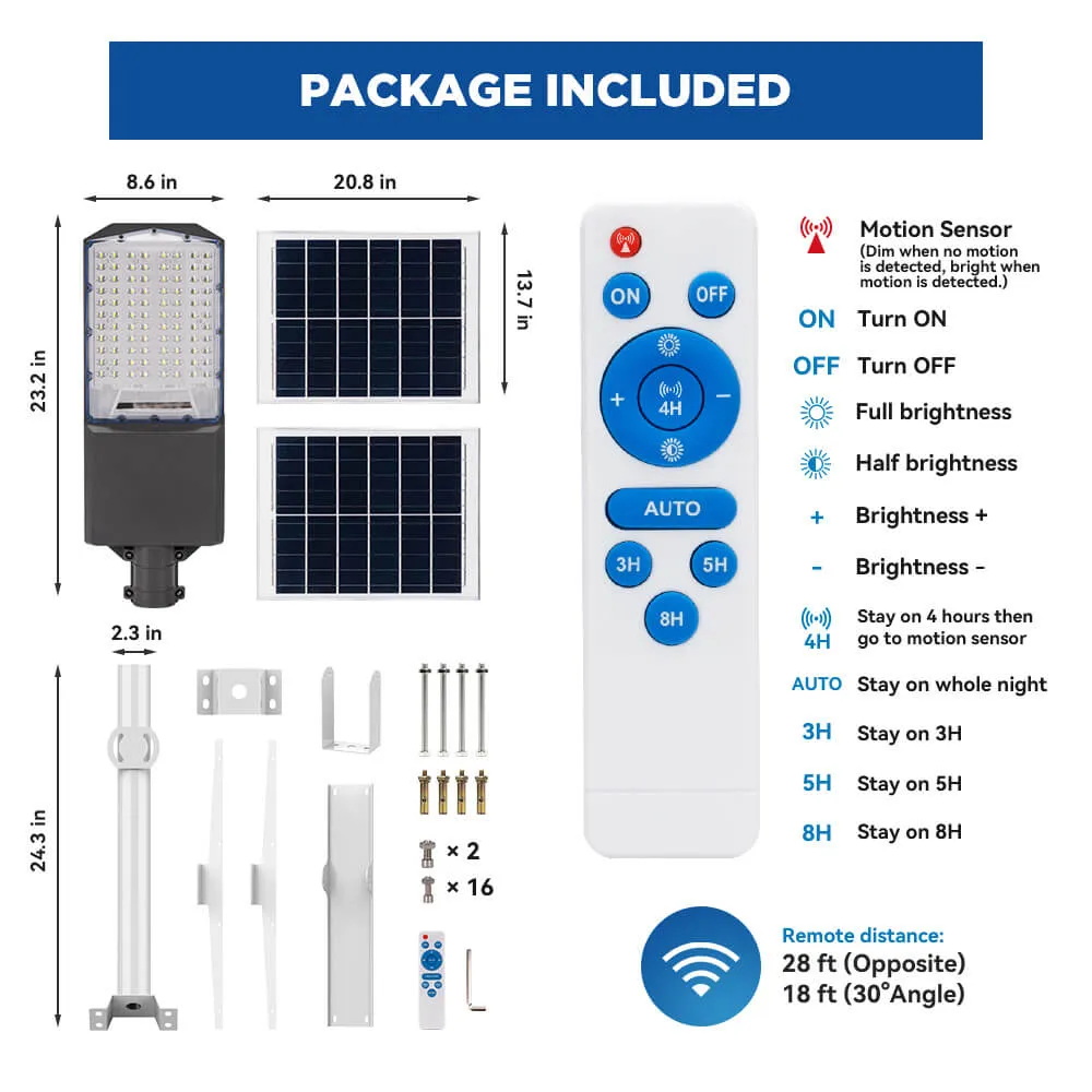 1200W 1400W Solar Parking lot Light -40000lumens