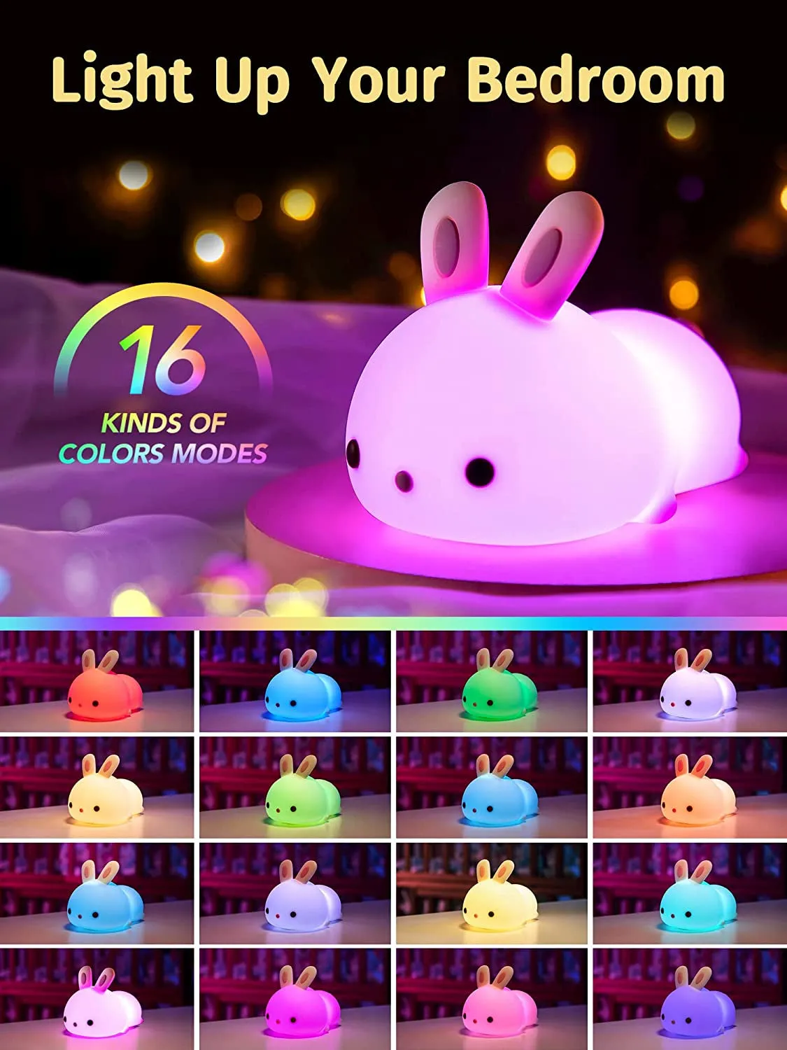 16 Colors Kawaii Night Lights for Kids