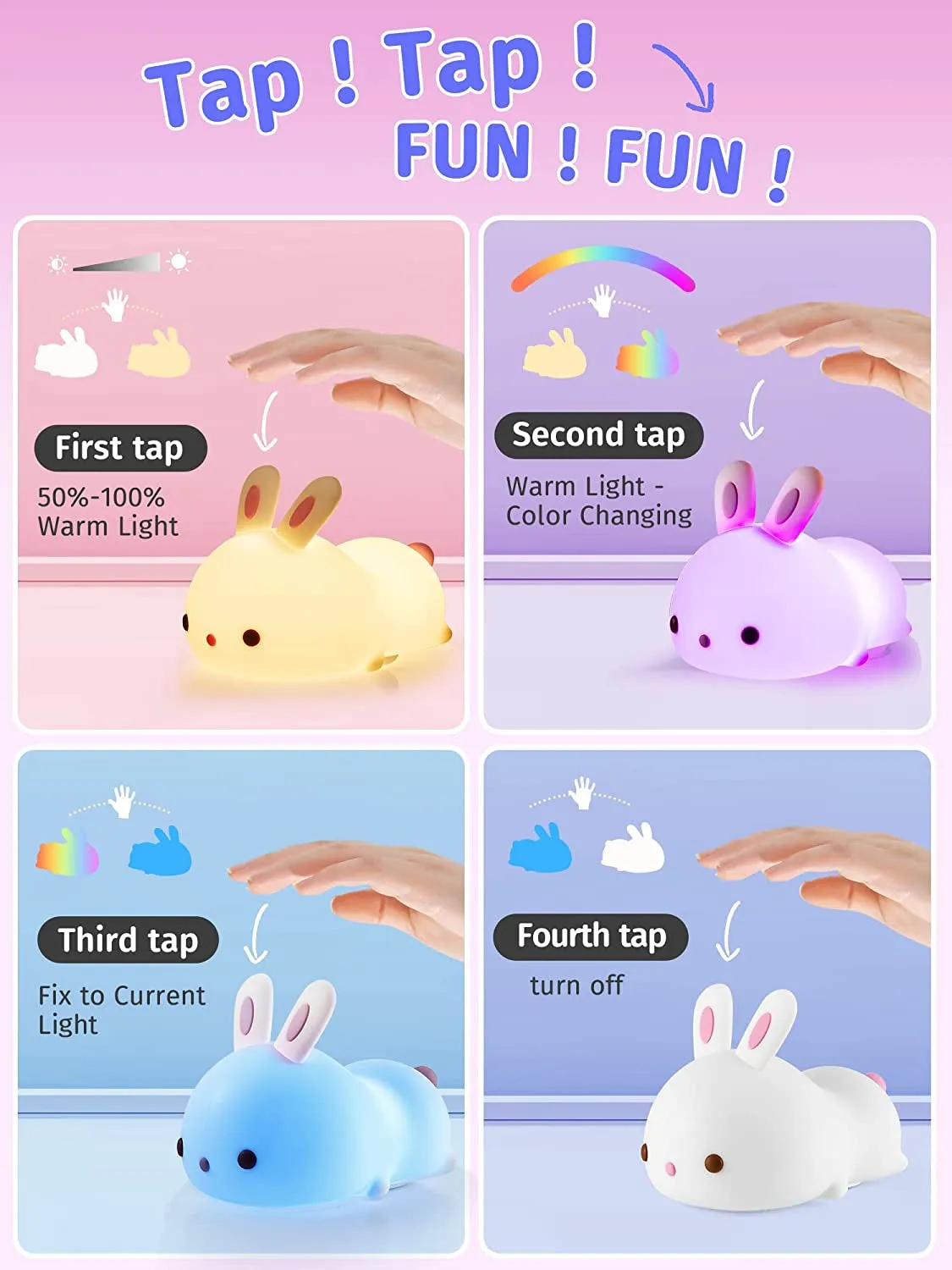 16 Colors Kawaii Night Lights for Kids