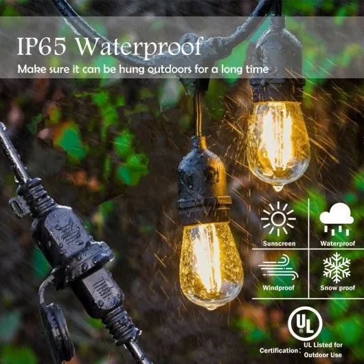 19.5FT LED Outdoor Waterproof Globe String Lights Bulbs