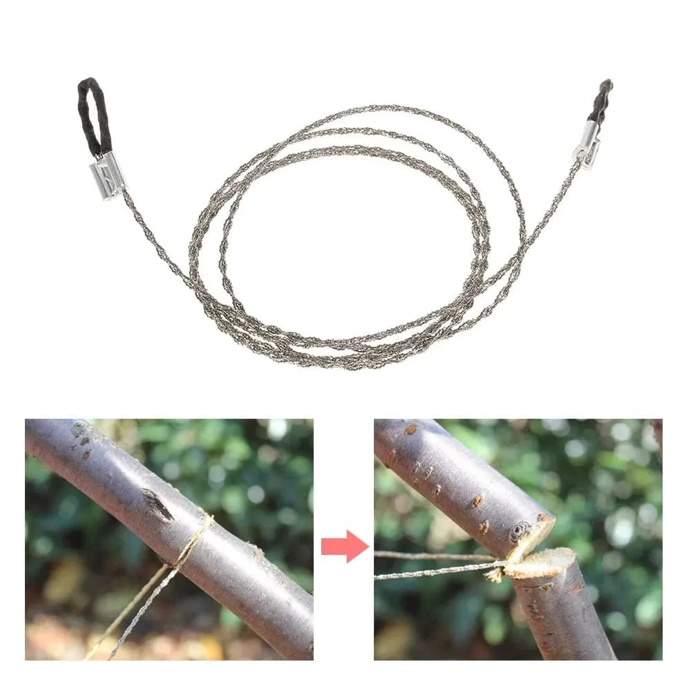 1PC 0.9m Stainless Steel Wire Saw Ring Scroll Cutter Saw Emergency Survival Outdoor Tool Hiking Hunting Camping Equipment