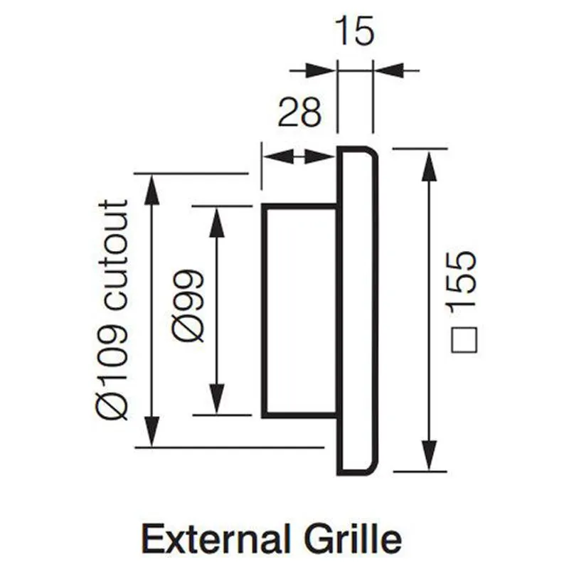 202/245m³/h Provent in-Line Duct Mounted Fan Kit (RIL-100 4M Duct internal/External Grille)