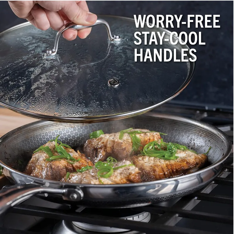 24 X 24 X 6.5Cm Nonstick Aluminum Fry Pan With Tempered Glass Lid