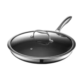 24 X 24 X 6.5Cm Nonstick Aluminum Fry Pan With Tempered Glass Lid