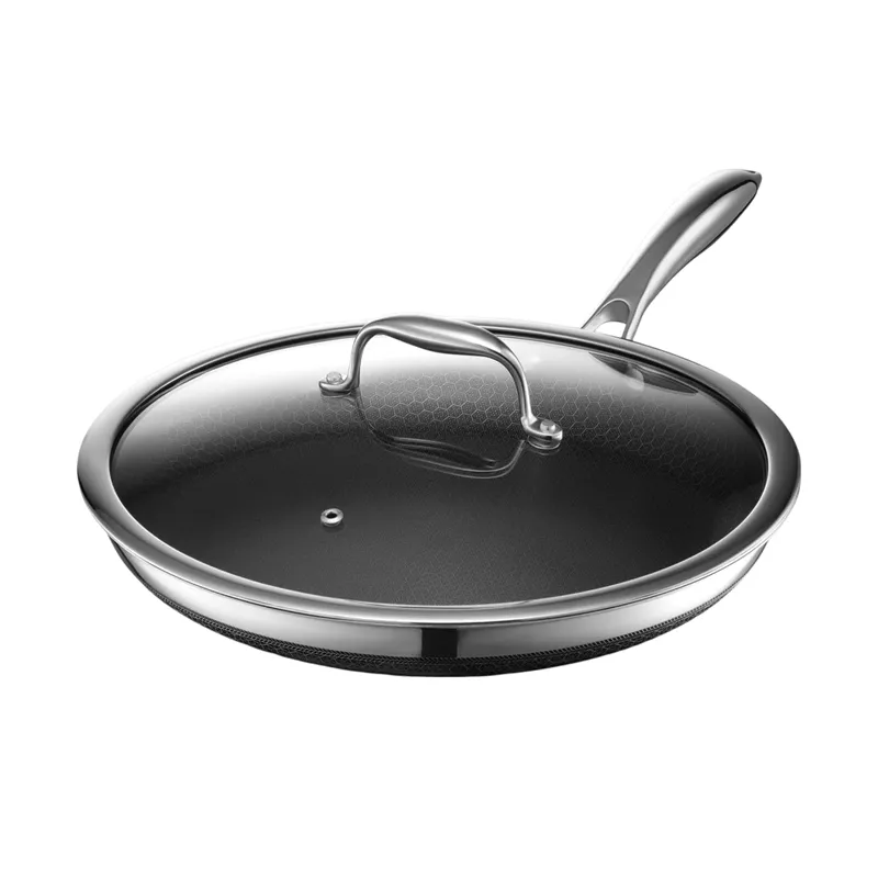 24 X 24 X 6.5Cm Nonstick Aluminum Fry Pan With Tempered Glass Lid