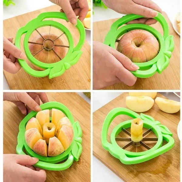 2457 Plastic Apple Cutter Slicer with 8 Blades and Handle