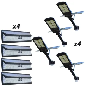 4 400W Solar Street Lights   4 118 LED Solar Lights