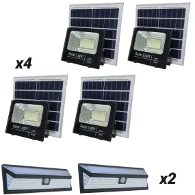 4 60W Solar Flood Lights   2 118 LED Solar Light