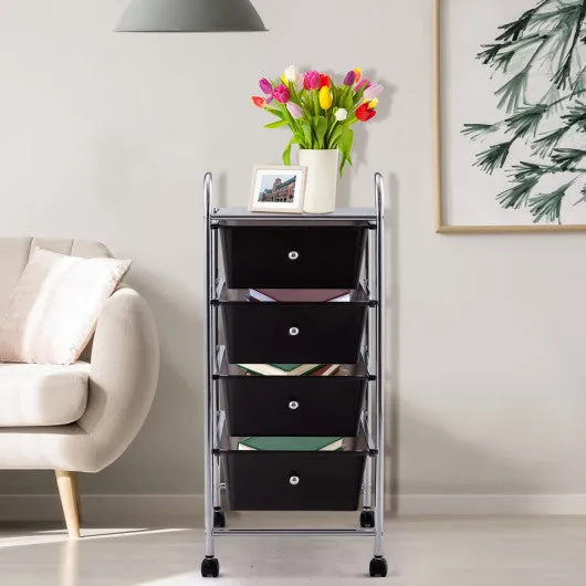 4 Drawers Metal Rolling Storage Cart