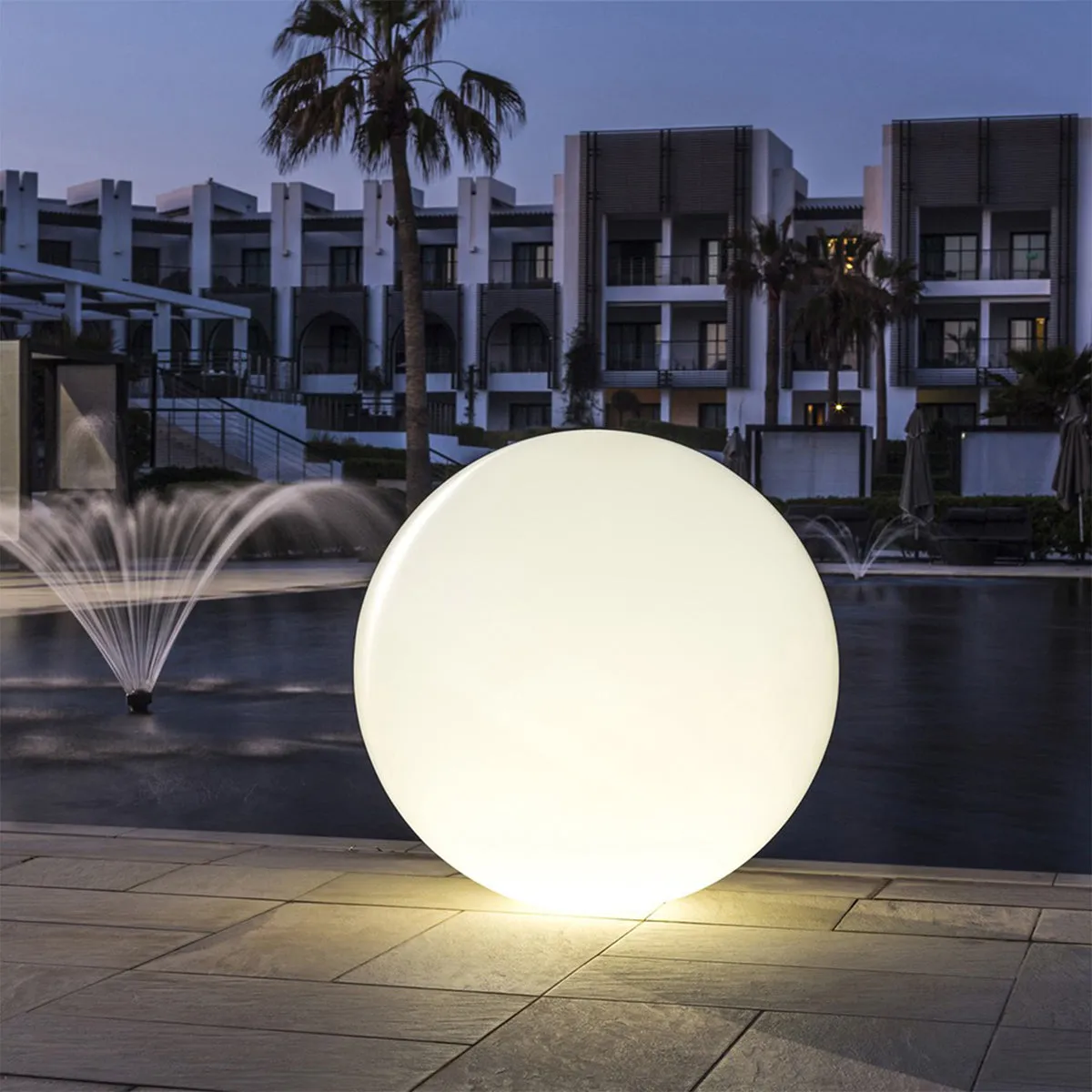 40cm Outdoor Fullmoon LED RGB Ball Light Solar & AC Charging IP65