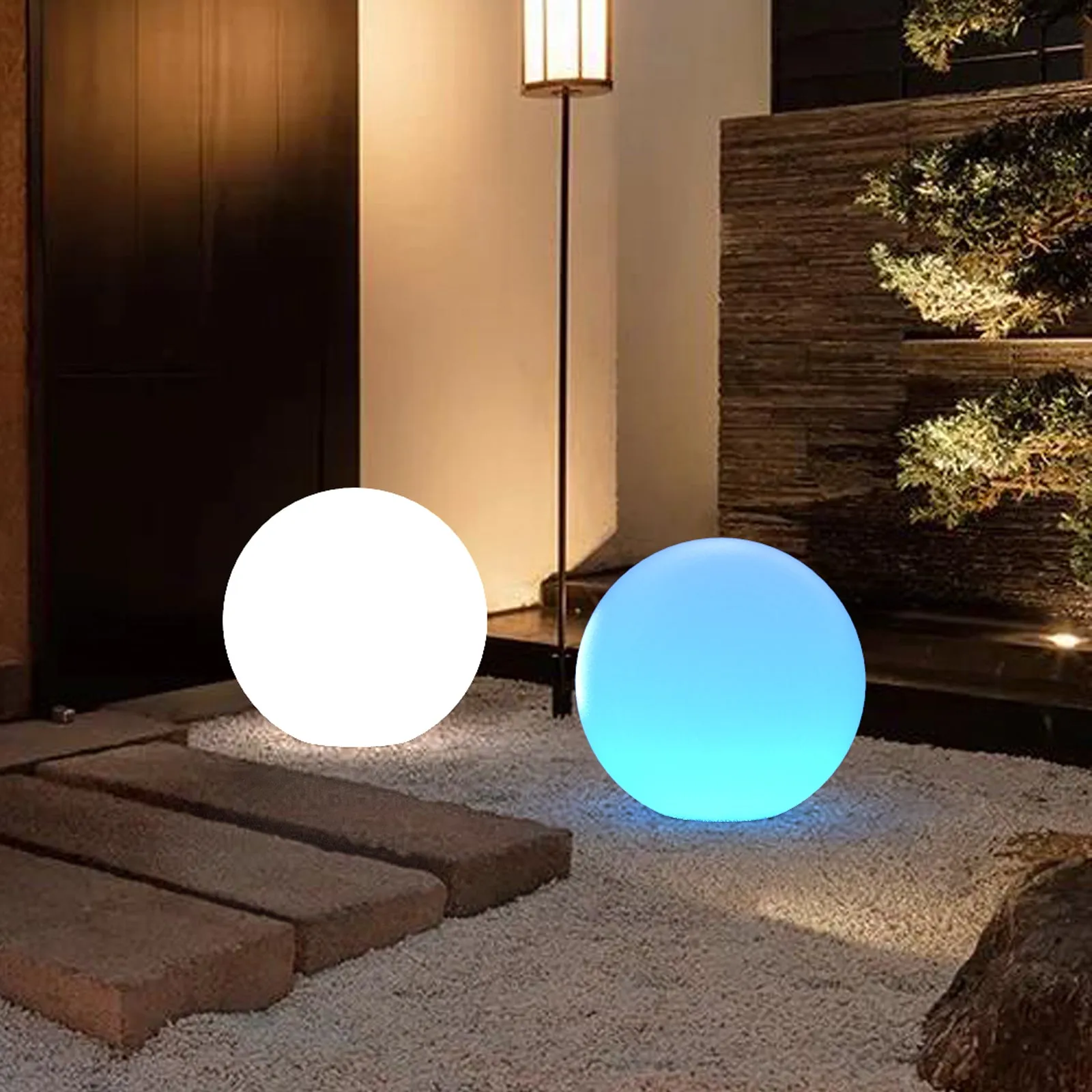 40cm Outdoor Fullmoon LED RGB Ball Light Solar & AC Charging IP65