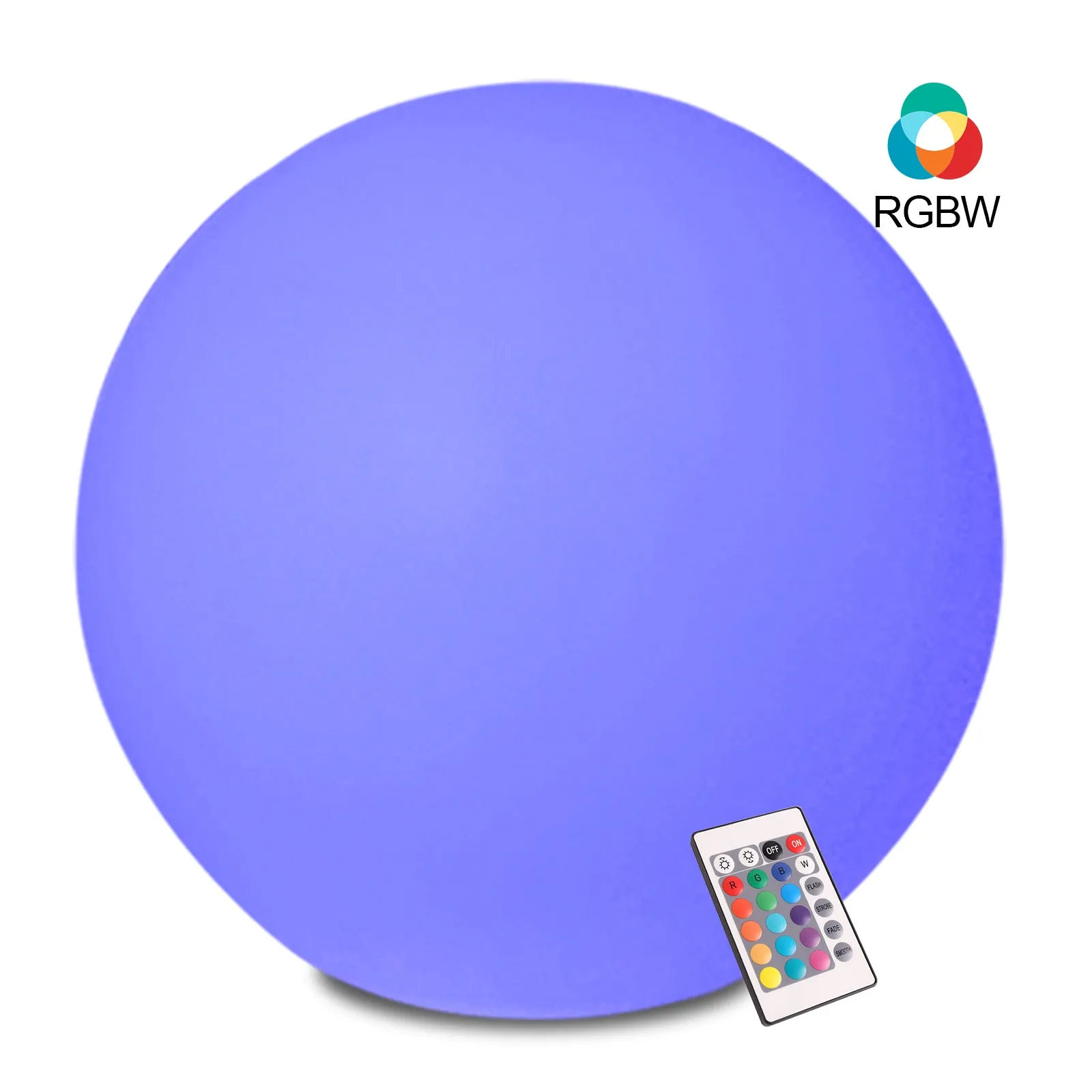 40cm Outdoor Fullmoon LED RGB Ball Light Solar & AC Charging IP65