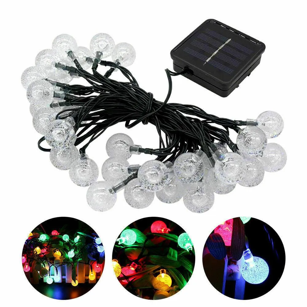 50 Crystal Ball Solar String Lights