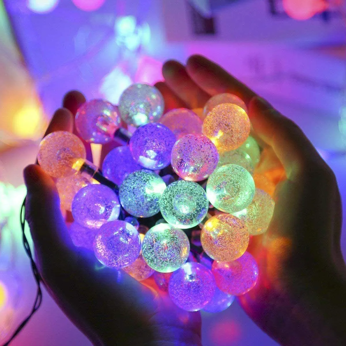 50 Crystal Ball Solar String Lights