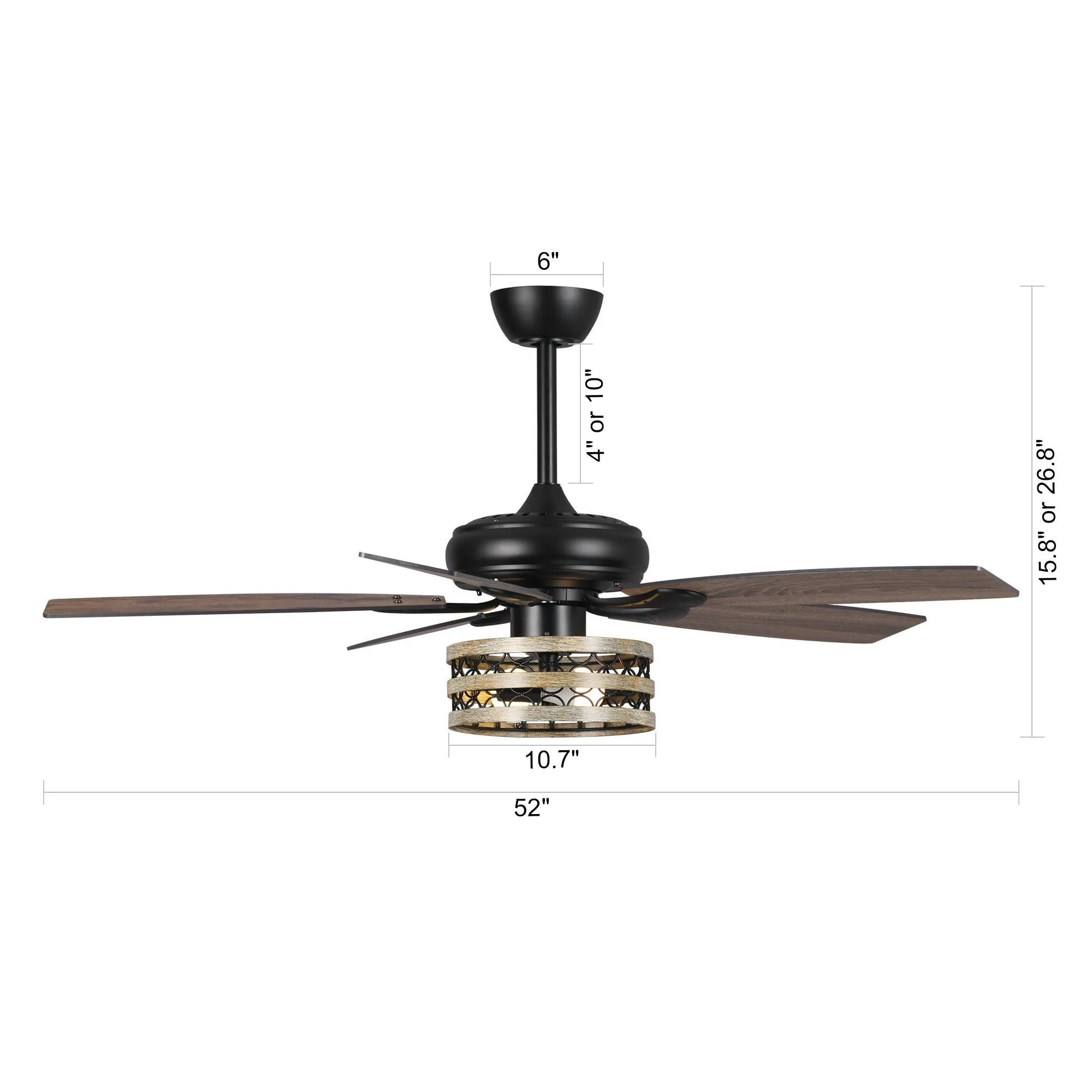 52" Alward Smart Fan with Light Kit