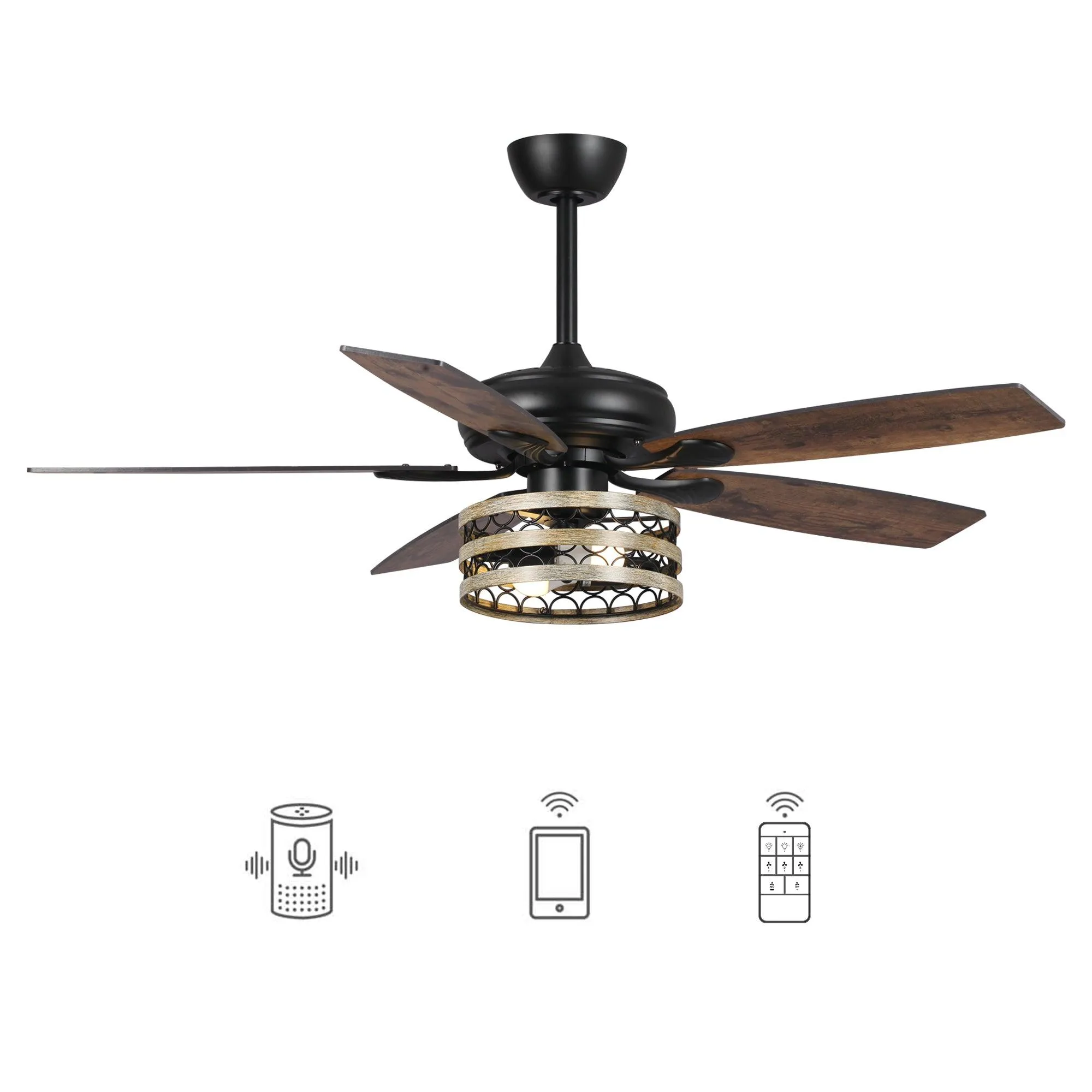 52" Alward Smart Fan with Light Kit