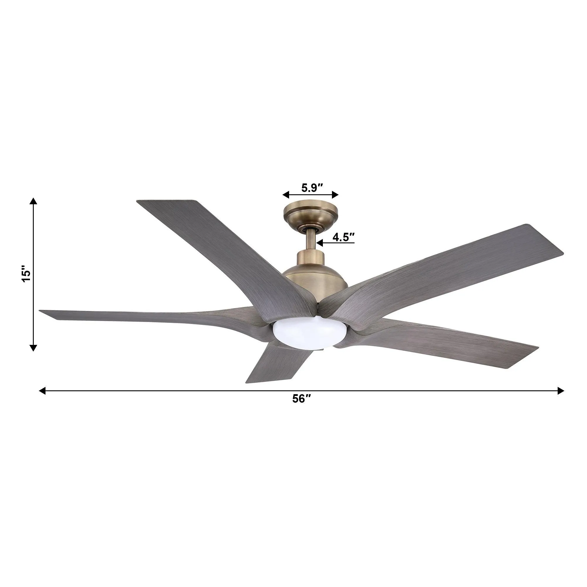 56" Genoa Farmhouse DC Motor Downrod Mount Reversible Ceiling Fan with Lighting and Remote Control