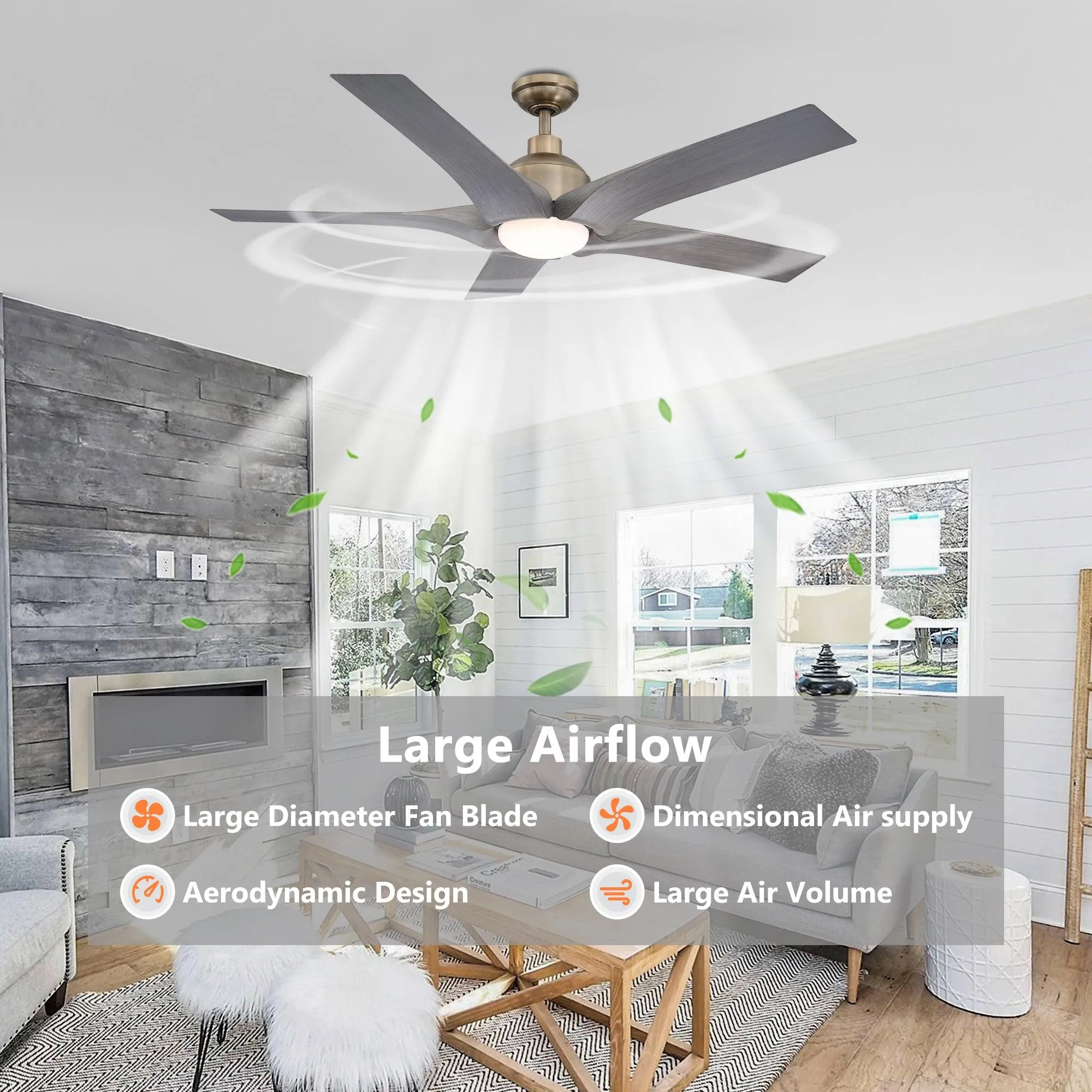 56" Genoa Farmhouse DC Motor Downrod Mount Reversible Ceiling Fan with Lighting and Remote Control