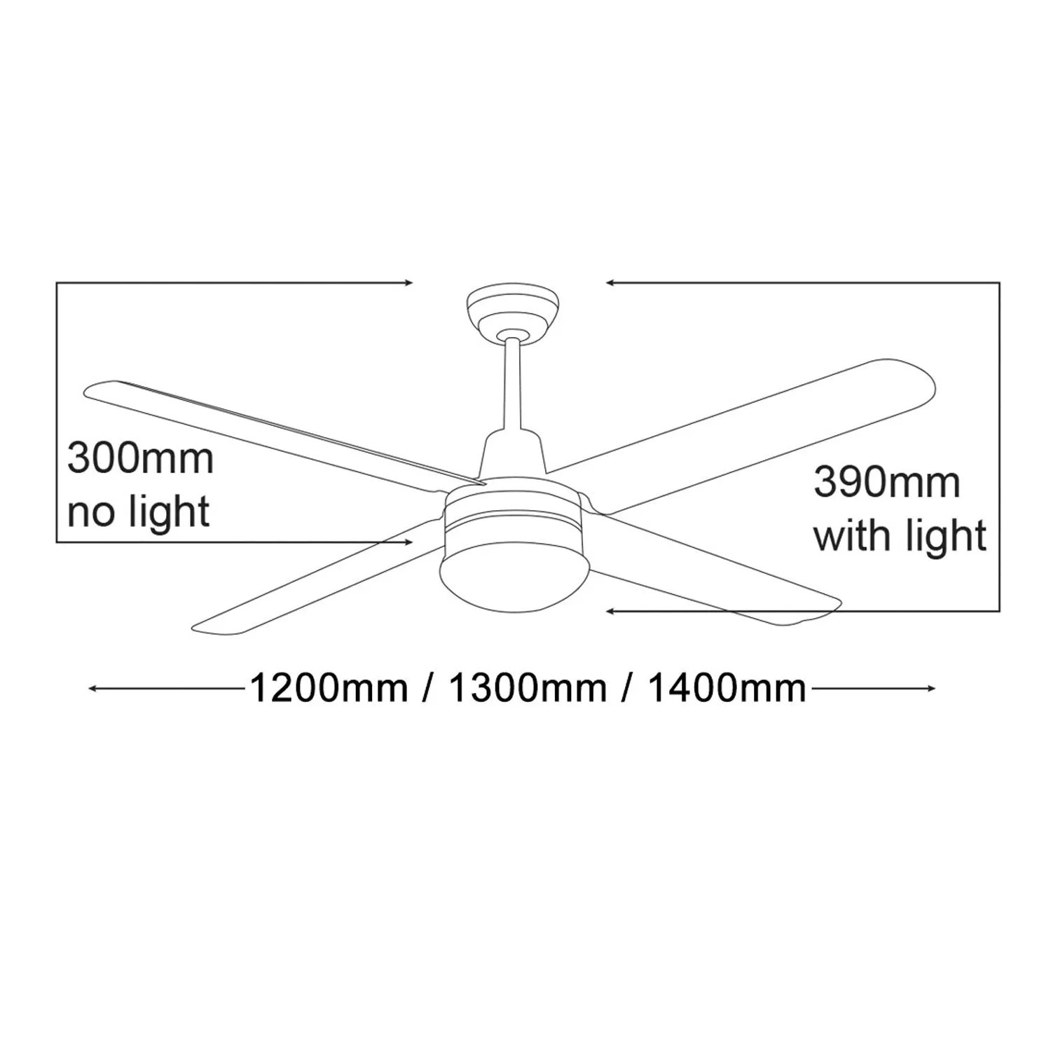 56" Precision AC Ceiling Fan 316 Stainless Steel MPF3164SS Martec Lighting