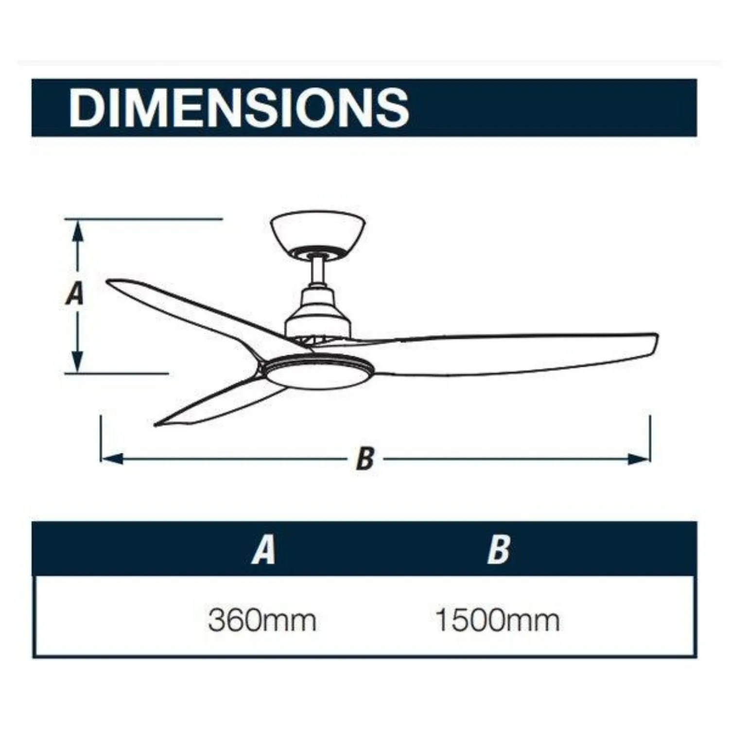 60" Skyfan DC Ceiling Fan w/Light in Black, Teak or White SKY1503BL-L, SKY1503TK-L, SKY1503WH-L