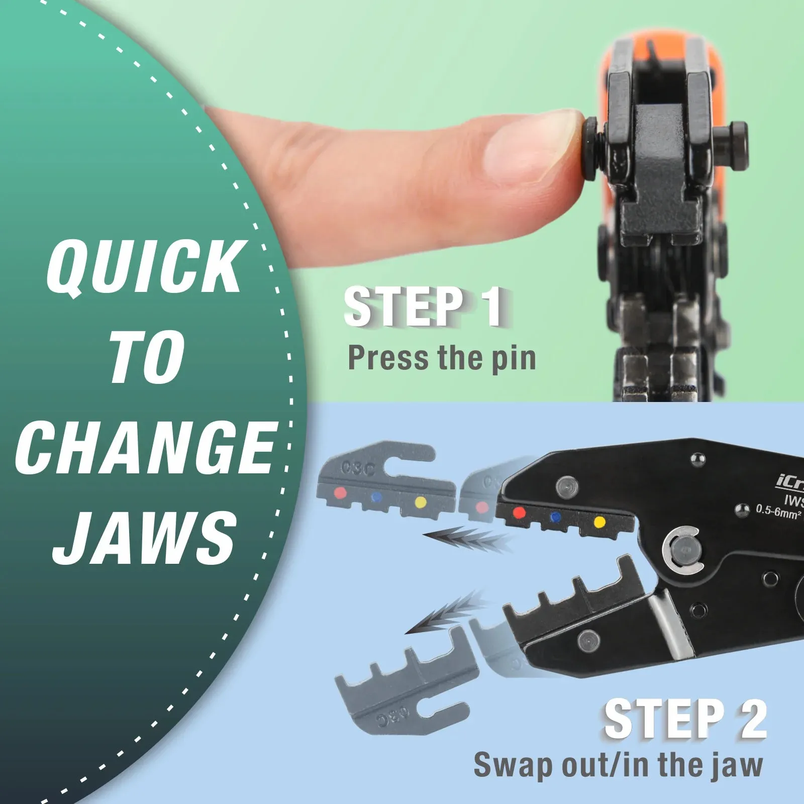 8PCS Ratcheting Crimping Tool Kit for AWG20-2 Heat Shrink, Open Barrel, Insulated and Non-Insulated Ferrules