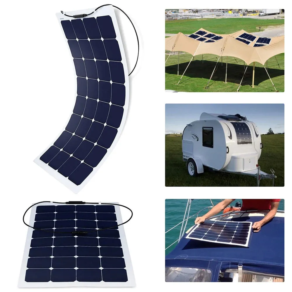 ACOPower 110W 12V Flexible Thin Lightweight ETFE Solar Panel With Connector