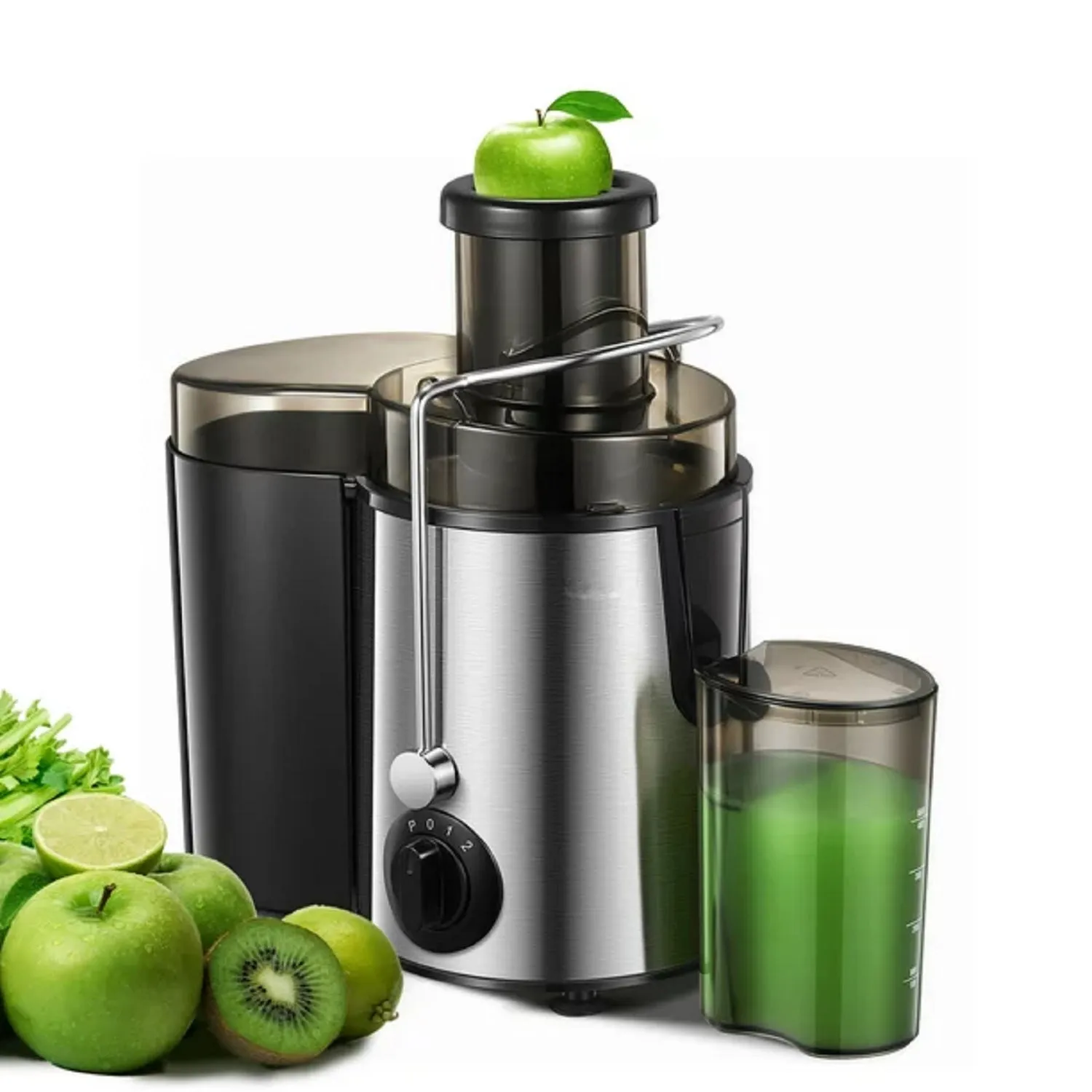 AICOOK 516N Juicer Machines Vegetable and Fruit with 3-Speed Setting Upgraded Version 400W Motor Quick Juicing Juicing Recipe Included