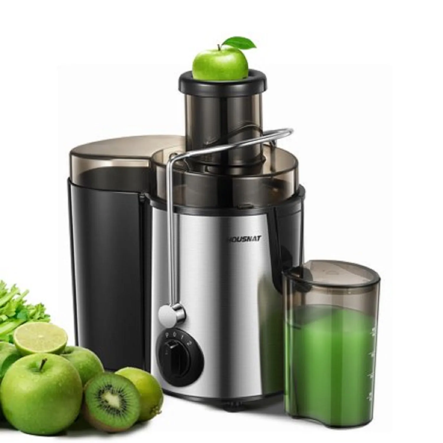 AICOOK 516N Juicer Machines Vegetable and Fruit with 3-Speed Setting Upgraded Version 400W Motor Quick Juicing Juicing Recipe Included