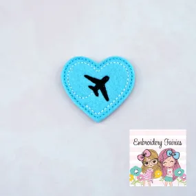 Airplane Heart Feltie File -  Feltie Design - ITH Embroidery - ITH Feltie Design - Feltie File - Feltie Pattern - Travel Feltie Design