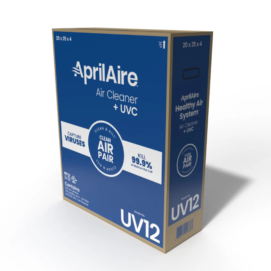 AprilAire UV12 Clean Air Pair (AprilAire Air Purifier, Healthy Air Filter, and UVC Coil Cleaner)