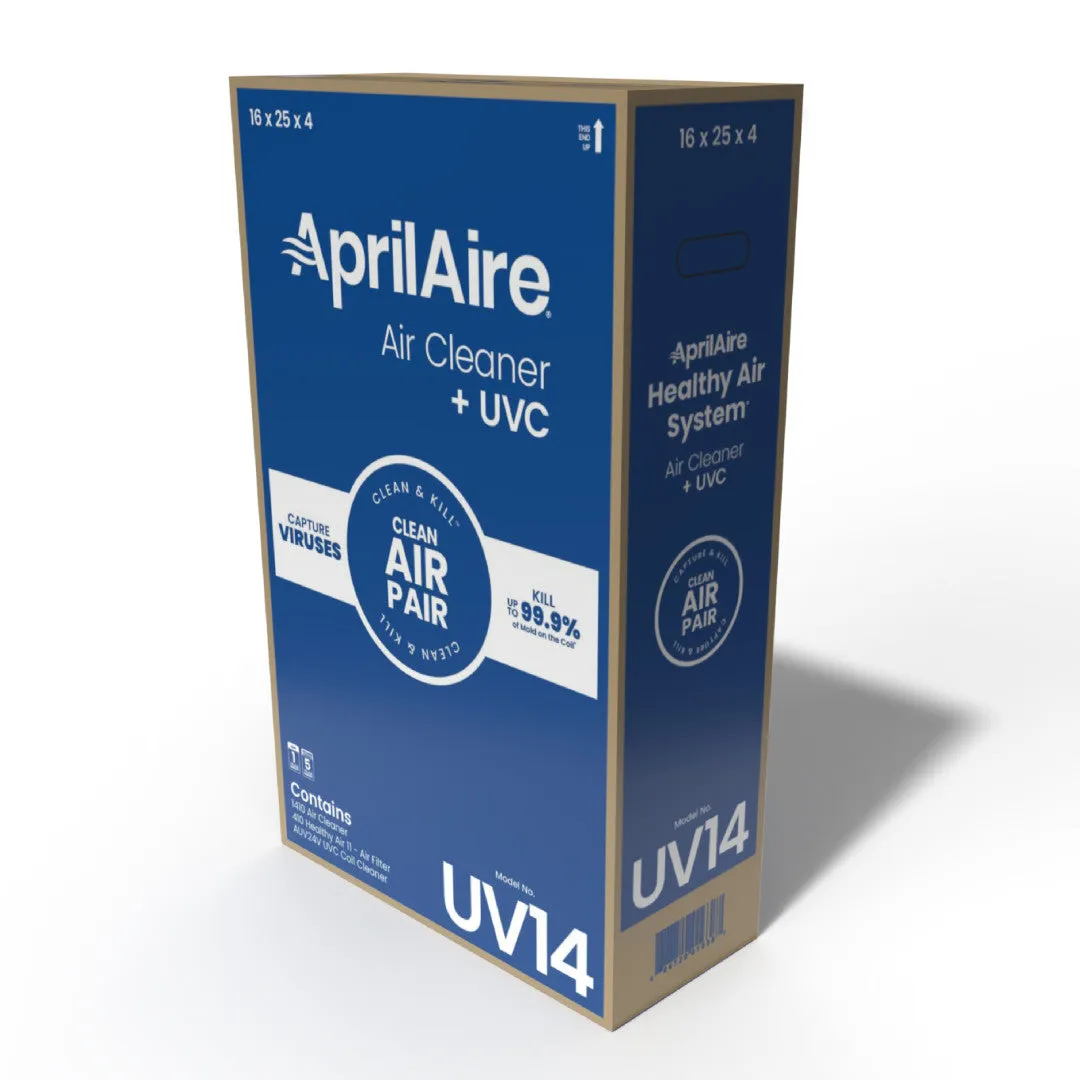 AprilAire UV14 Clean Air Pair (AprilAire Air Purifier, Healthy Air Filter, and UVC Coil Cleaner)