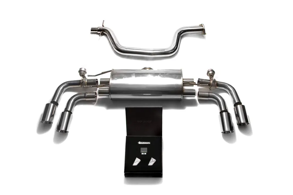 ARMYTRIX Stainless Steel Valvetronic Catback Exhaust System Quad Chrome Silver Tips Audi TT MK2 8J 2007-2014