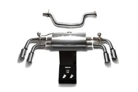 ARMYTRIX Stainless Steel Valvetronic Catback Exhaust System Quad Chrome Silver Tips Audi TT MK2 8J 2007-2014