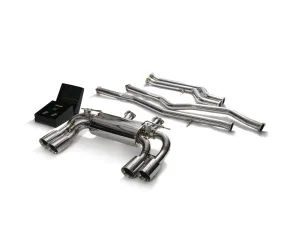 ARMYTRIX Stainless Steel Valvetronic Catback Exhaust System Quad Chrome Silver Tips BMW M2 Competition F87 2019-2021