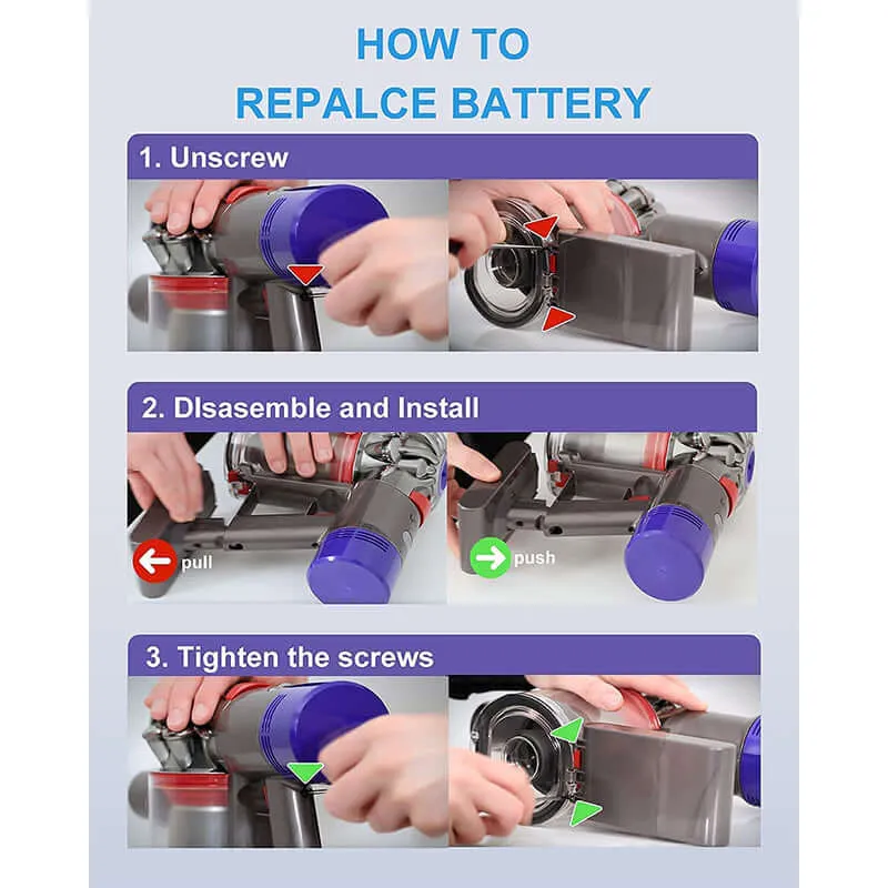 Battery For Dyson V7 Battery Compatible