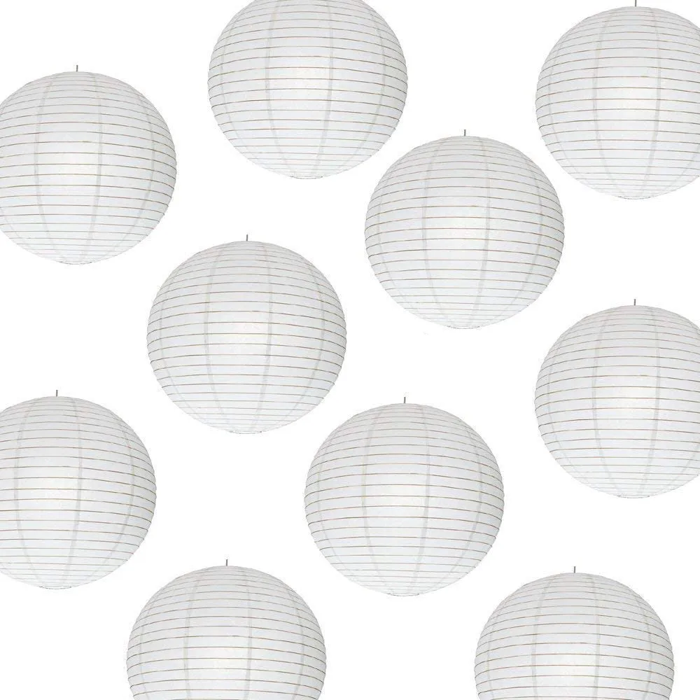 BESTDI Paper Lantern Paper Ball Lamp Shade for Birthday Celebrate/Baby Showers/Weddings/Birthday Party/Indoor Decoration/Outdoor Decoration (12 Inch; White) Pack of 5