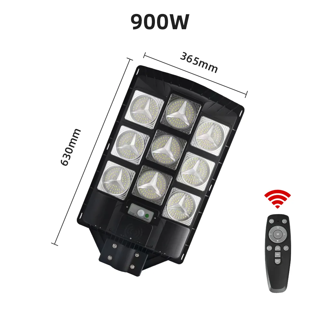 BigM Heavy Duty 900W LED Commercial Solar Flood Lights for Outdoors