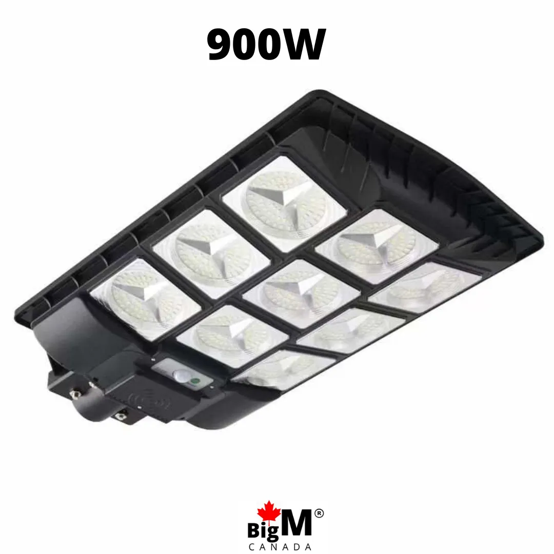 BigM Heavy Duty 900W LED Commercial Solar Flood Lights for Outdoors