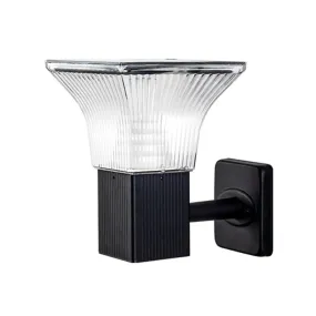 Black Geometric LED Wall Sconce - Outdoor Solar Lighting Fixture