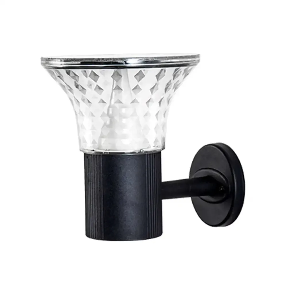 Black Geometric LED Wall Sconce - Outdoor Solar Lighting Fixture