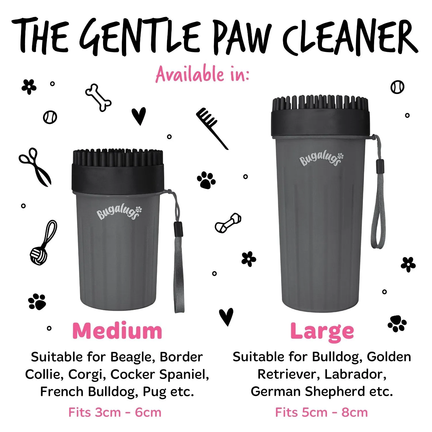 Black Paw Cleaner Cup for Dogs & Cats (Medium)