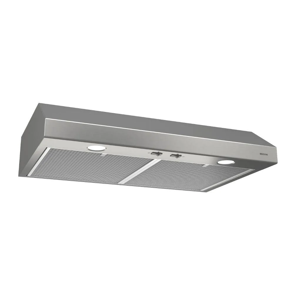 Broan Glacier BCSD1 Series 36" Convertible Under-Cabinet 250 CFM Range Hood, Stainless Steel