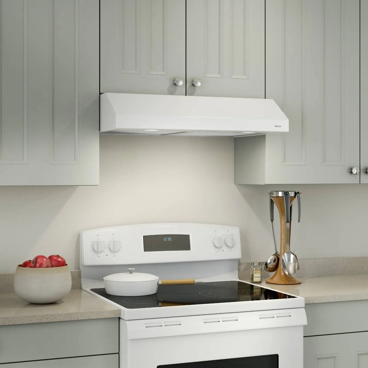 Broan Nutone BCSD130WW Glacier 30" 300 Max Blower CFM 5 Sones Under Cabinet White Range Hood