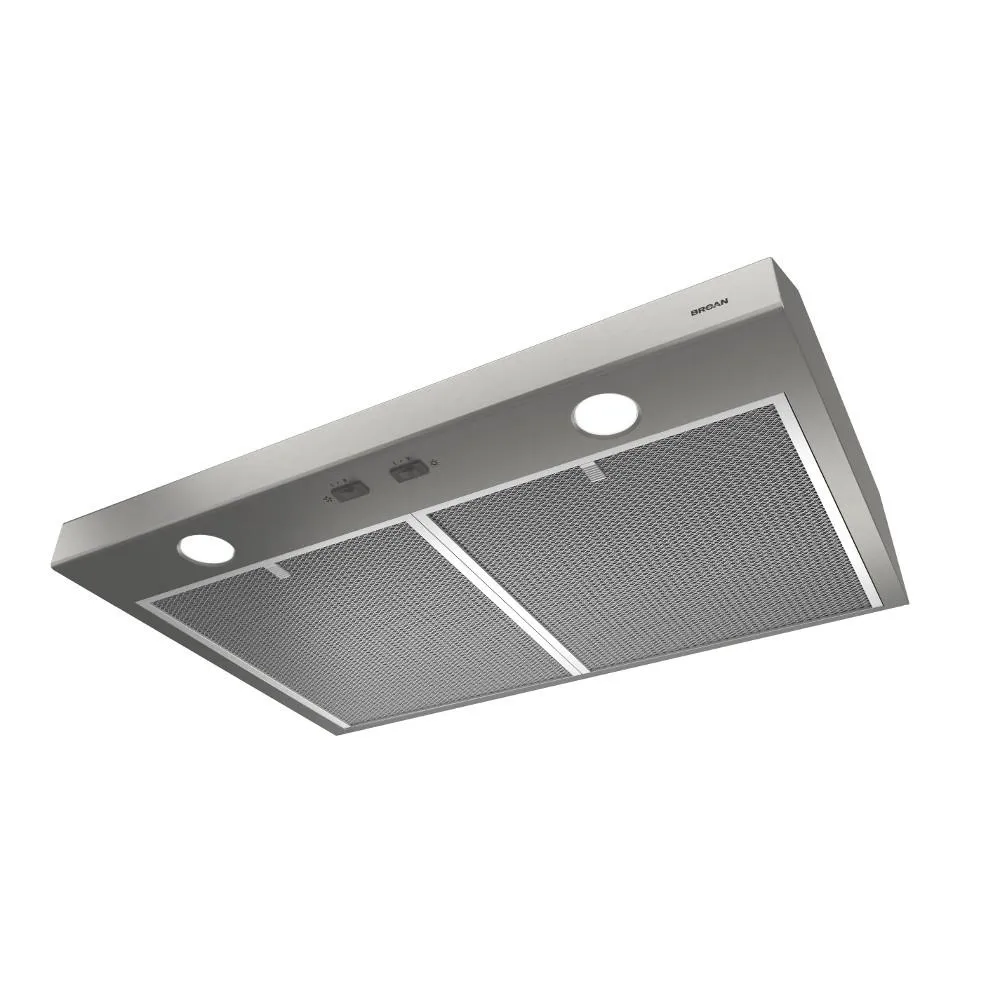 Broan Nutone BCSD142SS BCSD1 SERIES Glacier 42" 300 Max Blower CFM Under-Cabinet 5 Sones Stainless Steel Range Hood