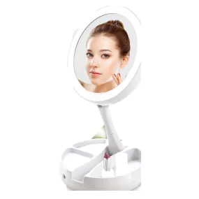 Brookstone LED Light Up Foldaway Double Sided Mirror