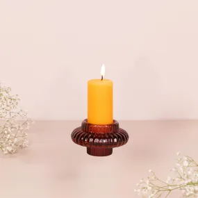 Burnt sienna Glass Candleholder